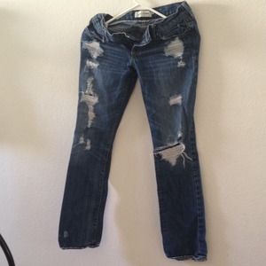 Distressed Abercrombie Denim Jeans size 16 slim