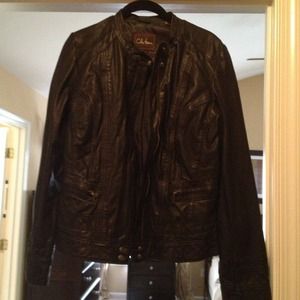 Cole Haan black leather moto jacket. Size M