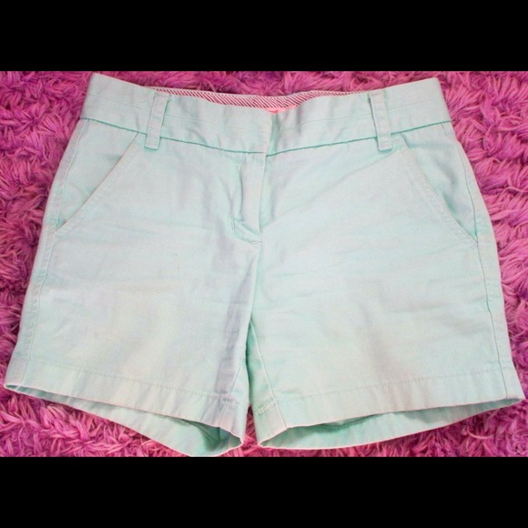5" jcrew shorts aqua