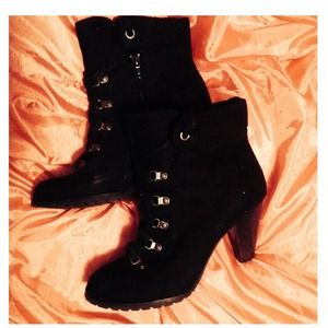 Decree Black lace up ankle boots