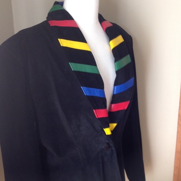 Vintage Black Suede Leather Jacket