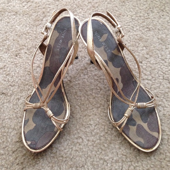 Nine West Gold strappy heels