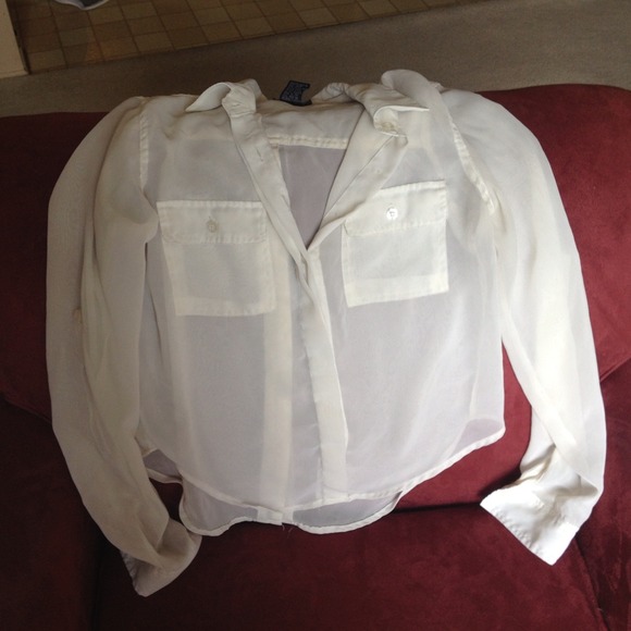 Sheer ivory button up