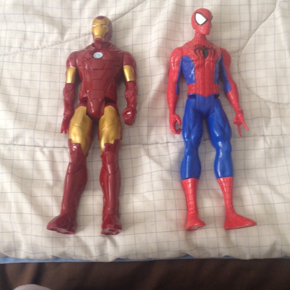 ❌Sold❌Iron man and spider man 11" figures - Picture 1 of 4