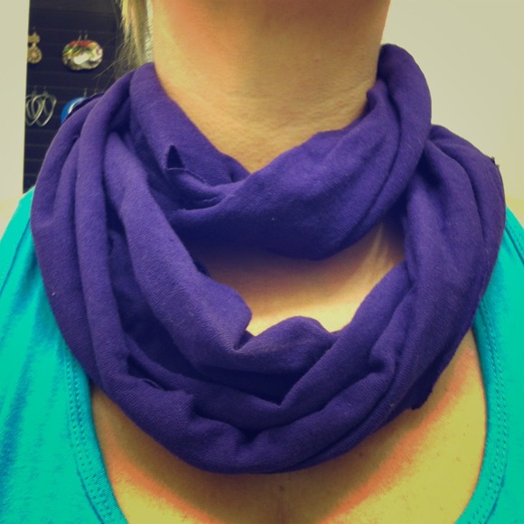 Purple Tshirt Infinity scarf-handmade