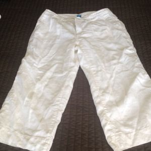 Liz Claiborne fully lined white linen capris