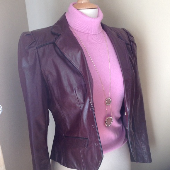 SOLD..........Vintage Burgundy Leather Jacket