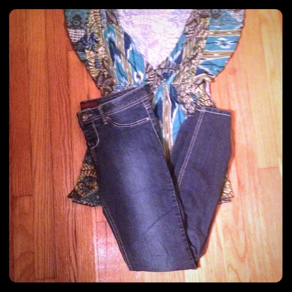 Denim jean leggings