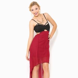 🔴Gone🔴 Burgandy Hi Low Dress