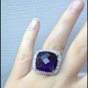 Purple Bling Cocktail Ring