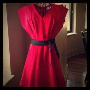 Red Dress w/ Black sash belt *REDUCED*