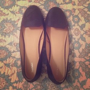 Black Snakeskin Printed Loafers by Old Navy