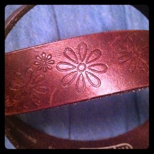 Brown patterned belt