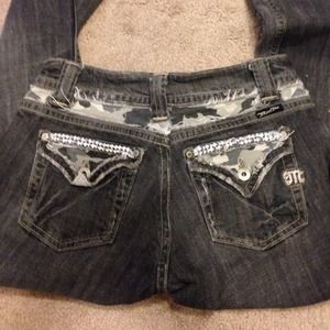 Steel gray camo accent miss me jeans