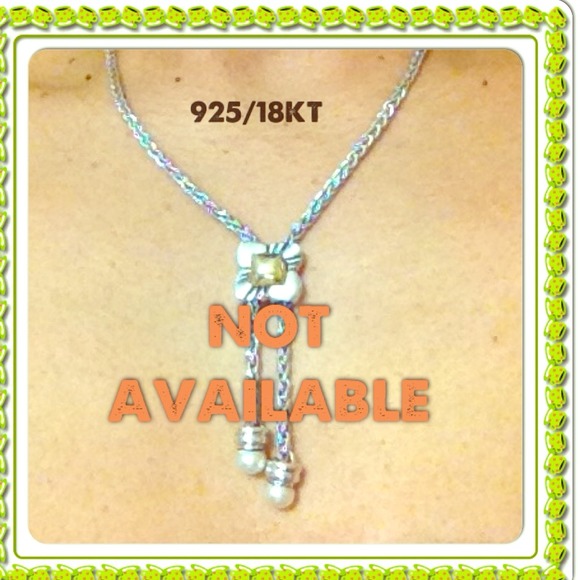 925/18KT NECKLACE & REAL PEARLS