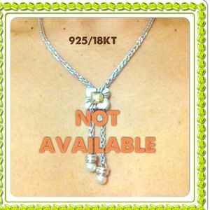 925/18KT NECKLACE & REAL PEARLS