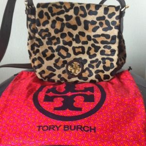 Tory Burch leopard calf hair sling