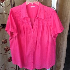 Coral cotton blouse
