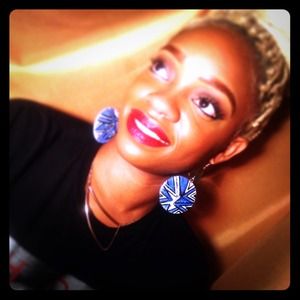 "Blue maze" statement earrings