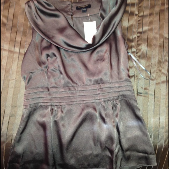 Scoop neck silver dress blouse sleeveless