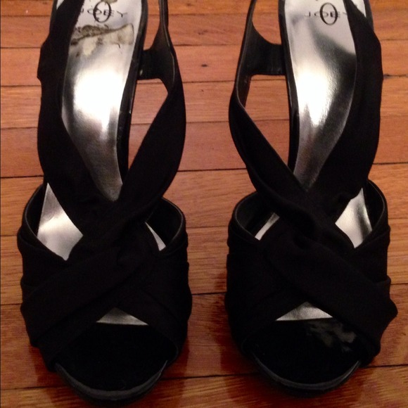 Black strappy heels