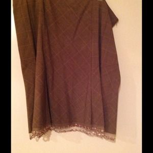 Brown straight length skirt