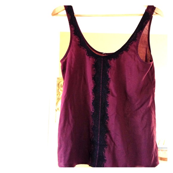 Burgundy silk tank