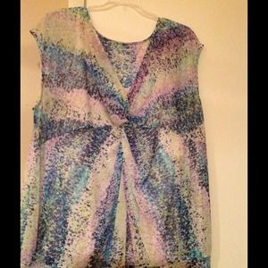 Short sleeve blouse with attached cami