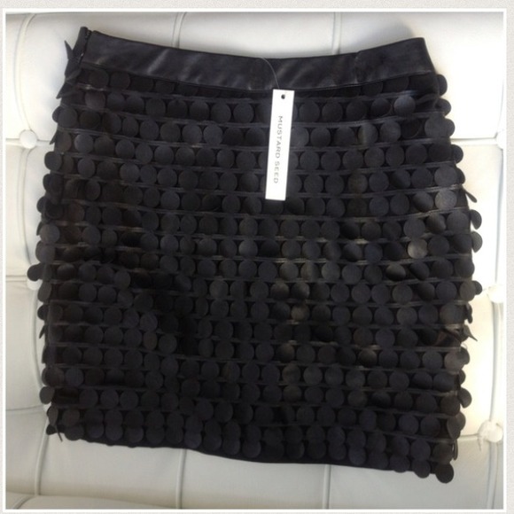 😍💕mustardseed leather fringe skirt😍💕 - Picture 2 of 3