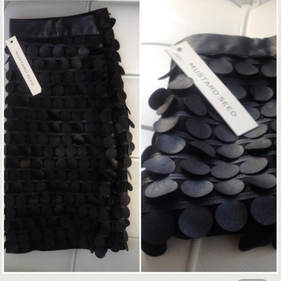 😍💕mustardseed leather fringe skirt😍💕 - Picture 3 of 3