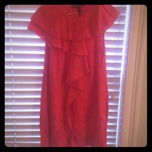 BCBG Hot pink front ruffle dress