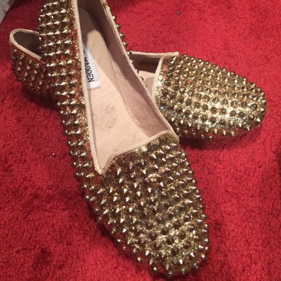 Gold Steve Madden studdly flat