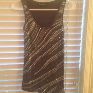 Dark grey tank with sequin detailing