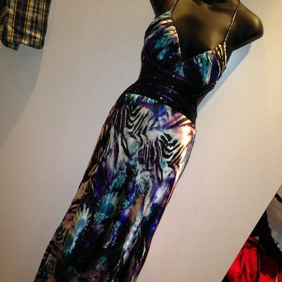 Darker multicolored dress with sequins