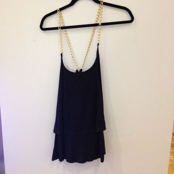 Plus-Size Forever 21 Black Chain Strap Tank!