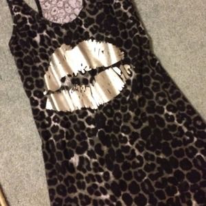 Black cheetah tank top