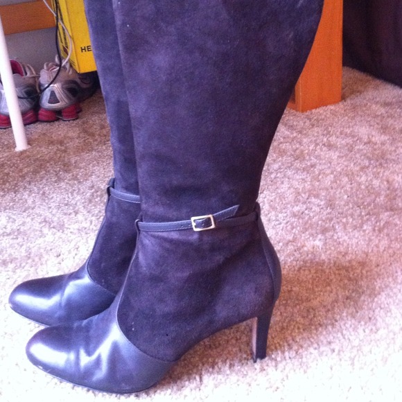 Brown Leather & Suede Winter Boots - Picture 1 of 4