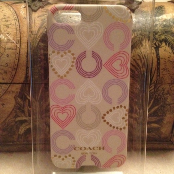 Coach Authentic iPhone 5 case multi heart