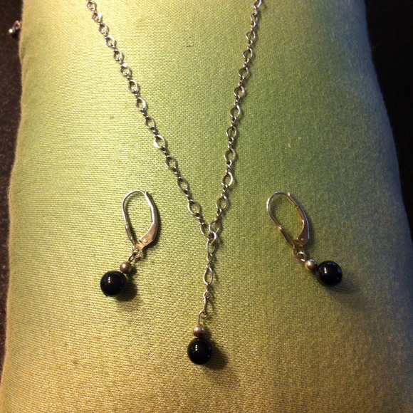 Sterling silver necklace and earrings set