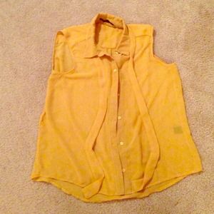 Sheer Yellow Sleeveless Top