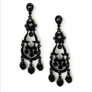 Jewelry - Black Chandelier Earrings Rhinestone Last Pair Jewelry - Black Chandelier Earrings Rhinestone Last Pair