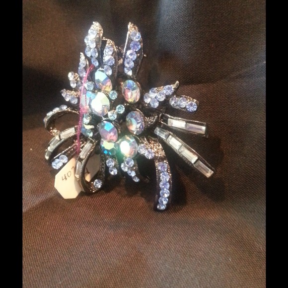 Austrian crystal flower bouquet pin.
