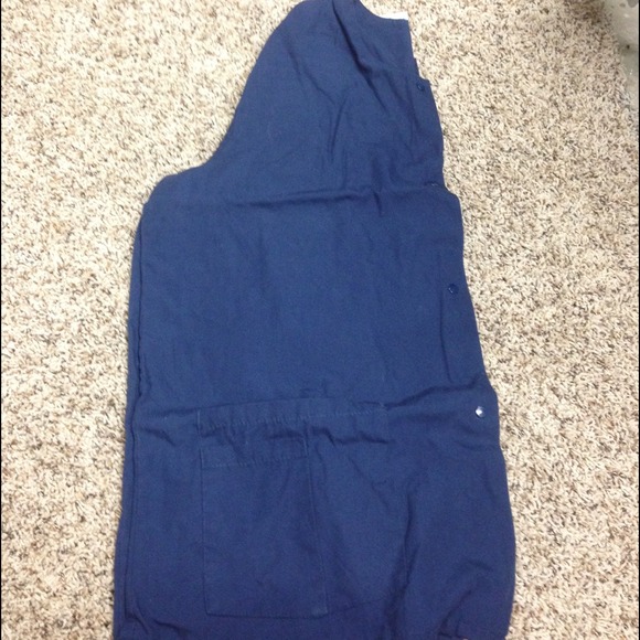 Navy blue button down scrub jacket barely worn