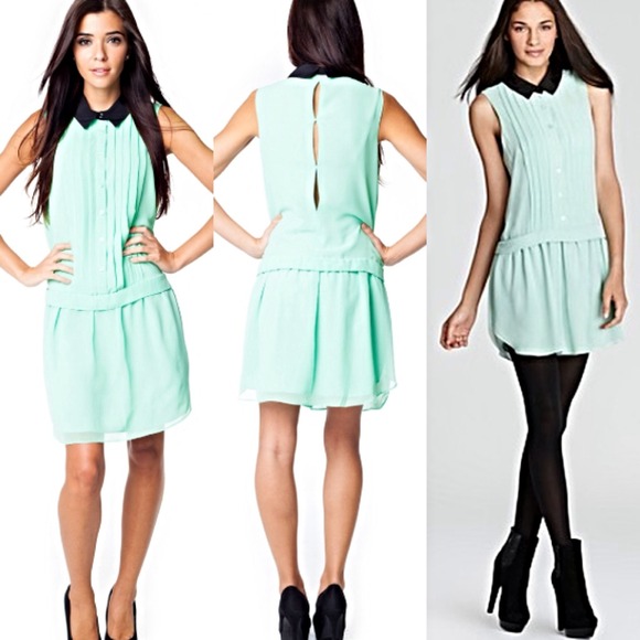 BCBGeneration mint-green drop-waist dress