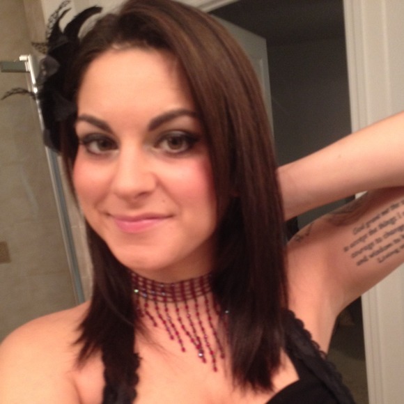 Red choker necklace