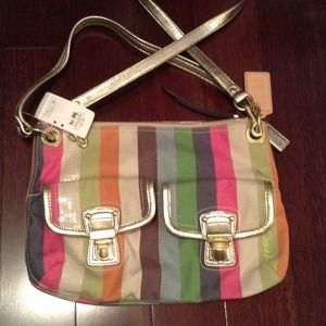Auth. Coach 19025 multicolor handbag purse NWD
