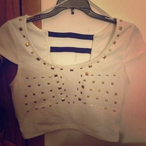 Cute black white & gold crop top