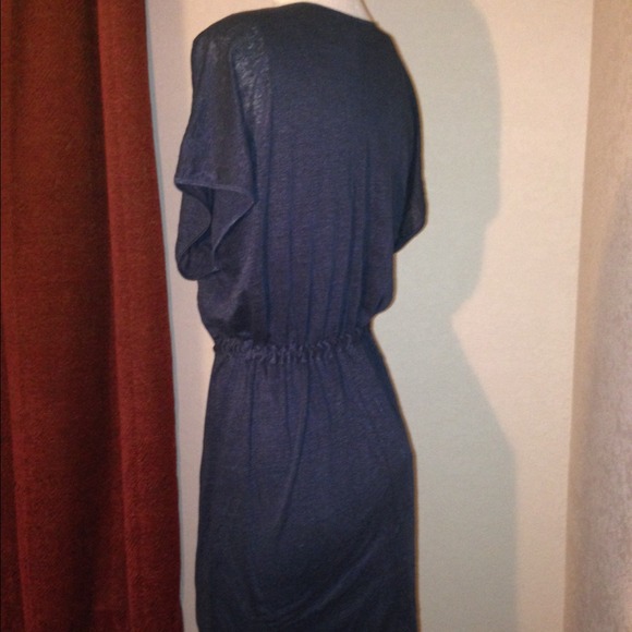 Club Monaco Navy Blue 100% Linen Dress Sz. XS - Picture 2 of 4
