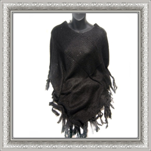 Beautiful Black Sequin Poncho