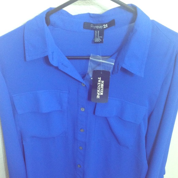 *NEW* Woven blue long sleeve shirt - Picture 1 of 2
